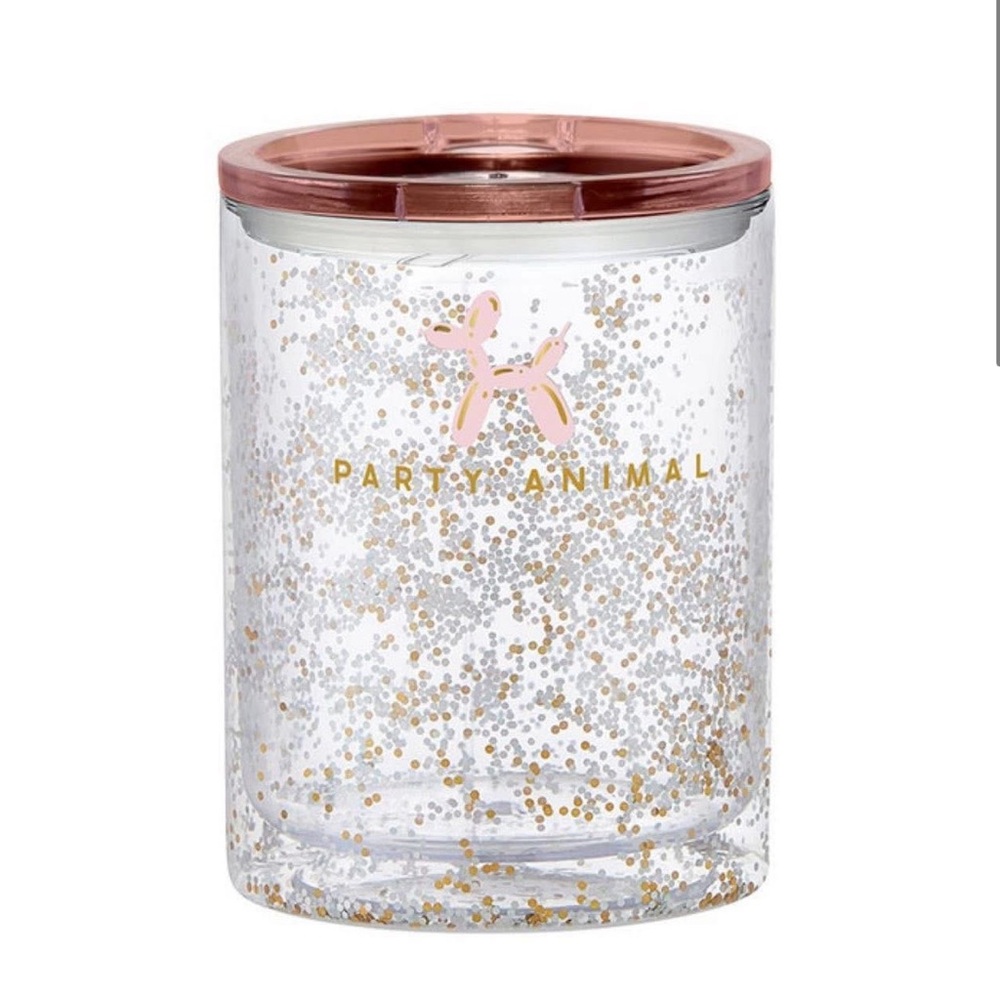 Source Unknown Glitter Tumbler with Metallic Lid